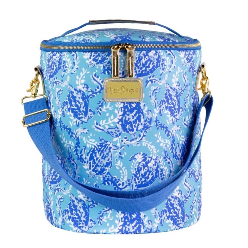 Lilly Pulitzer Beach Cooler Women OS Blue‎ Turtley Awesome Preppy Insulated Bag